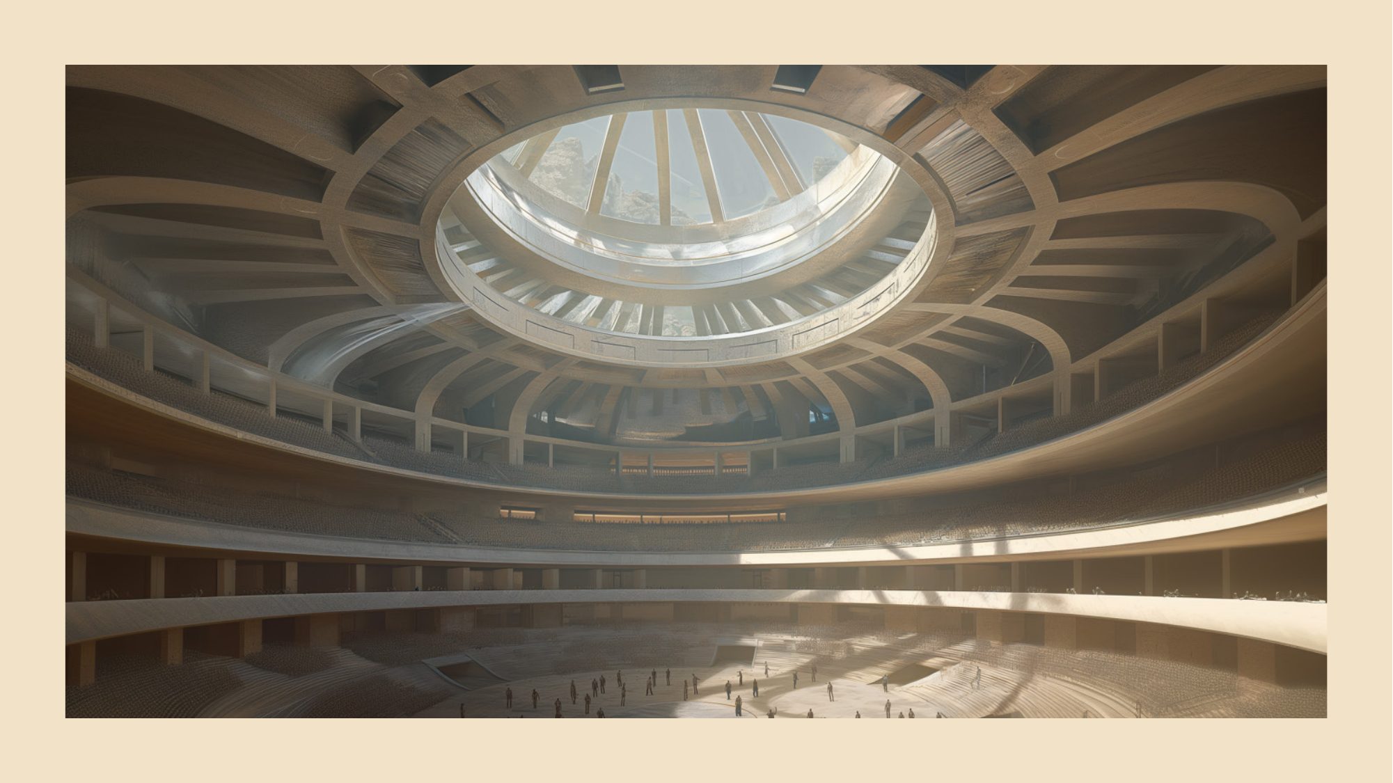 The IFA training dome — interior view, monumental scale