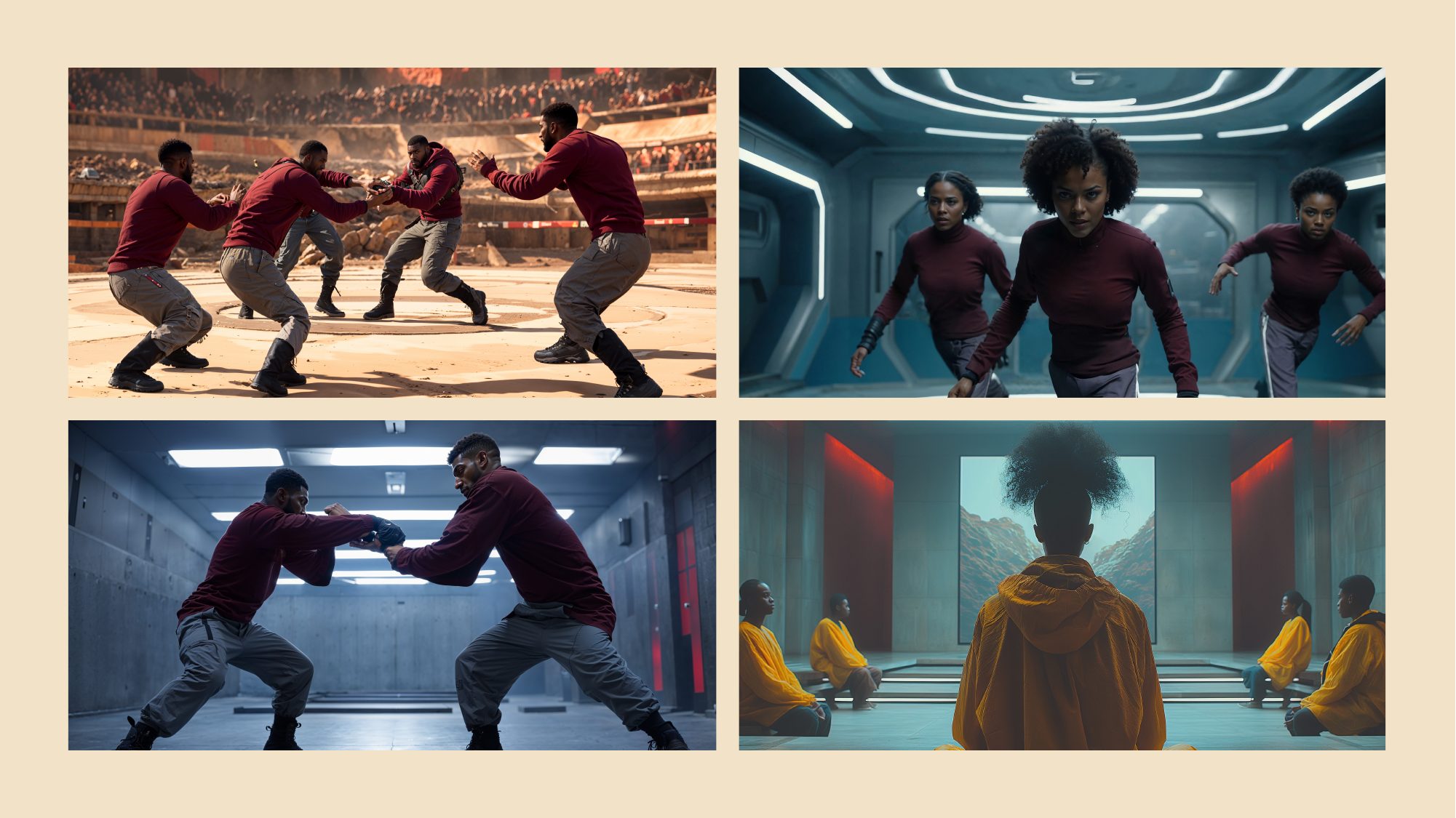 IFA training scenes — combat, sparring, formation