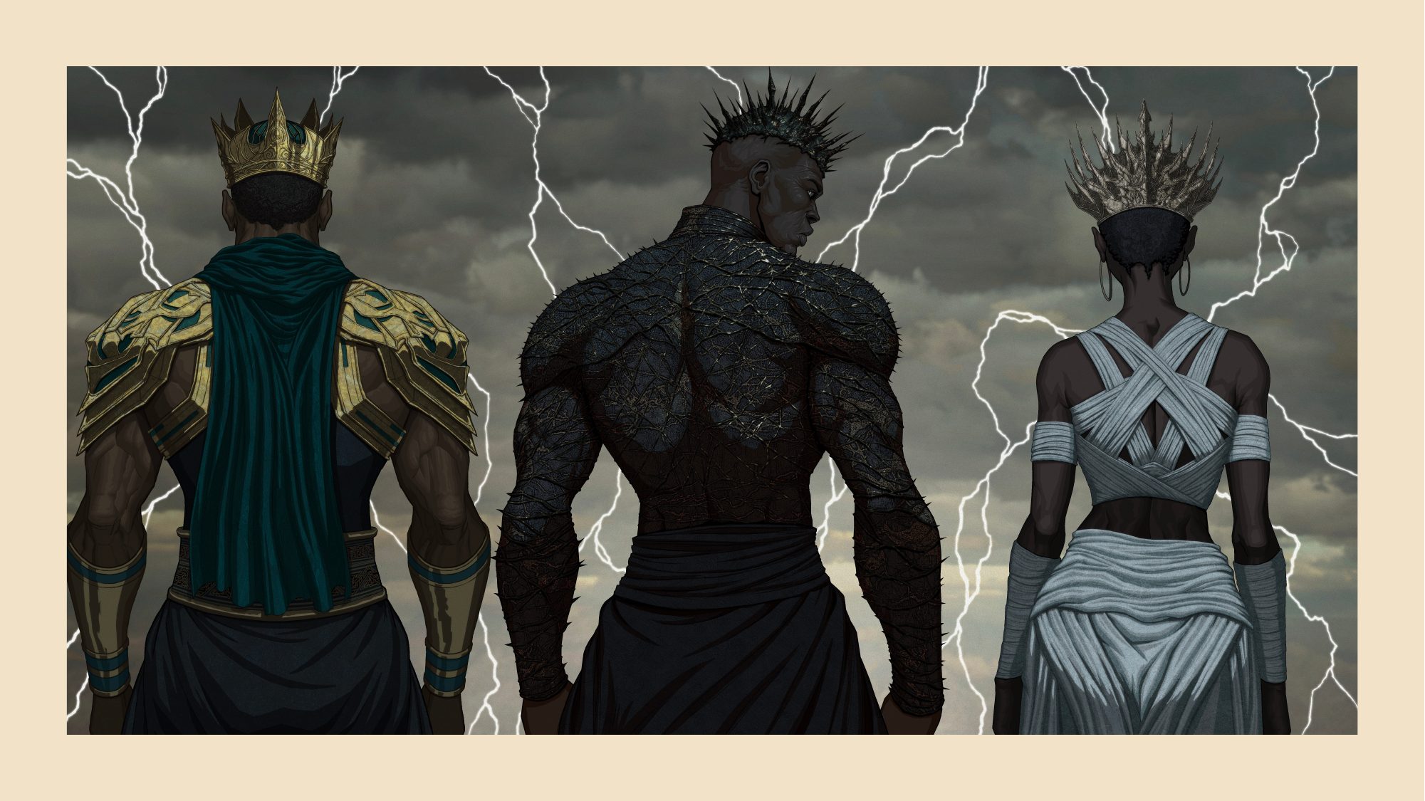 The trio — Marcos, Ebro, the Queen in storm